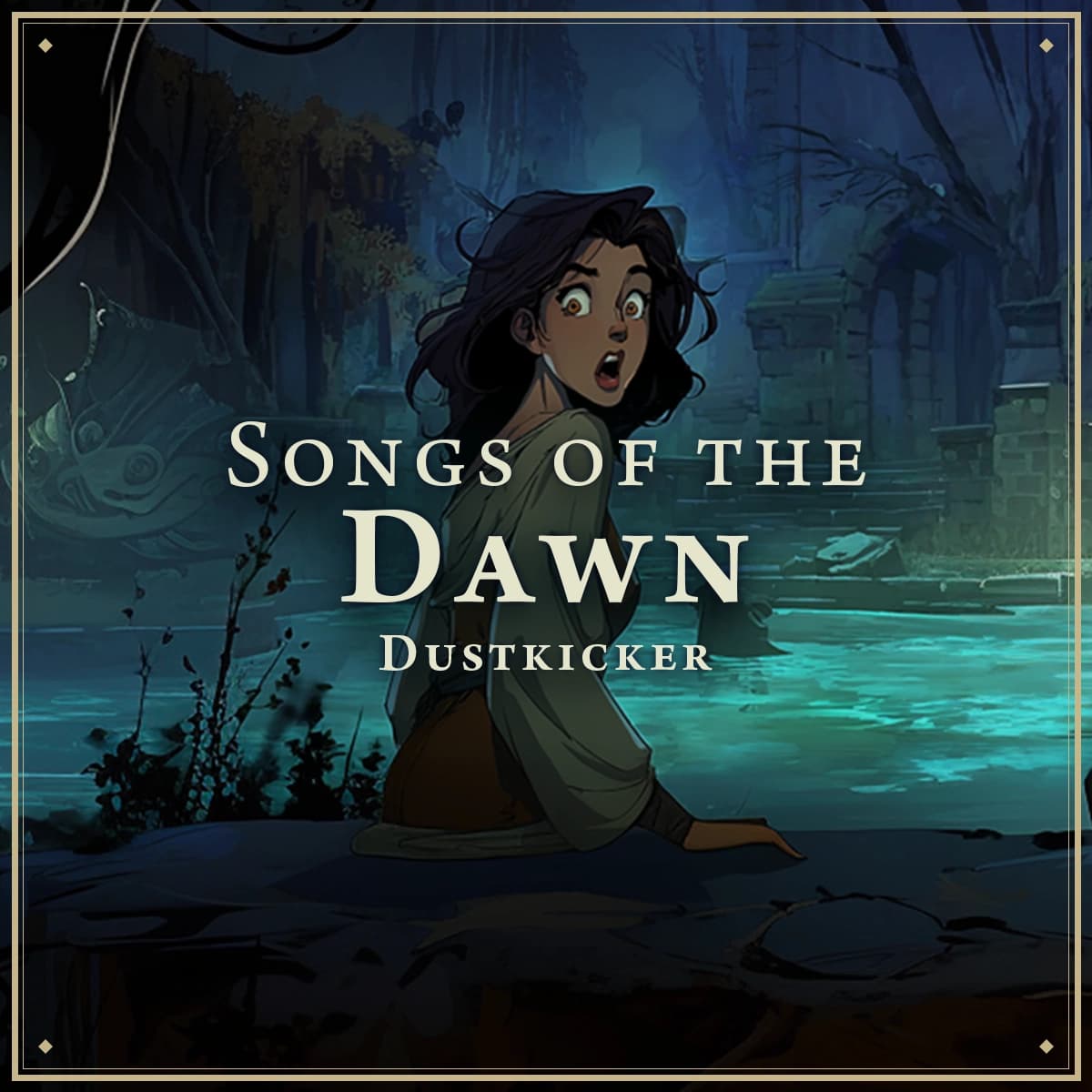 Aileen is alone in a dark cave beside a mysterious pool.